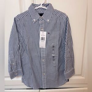Tommy Hilfiger Blue & White Striped Button-Down Shirt